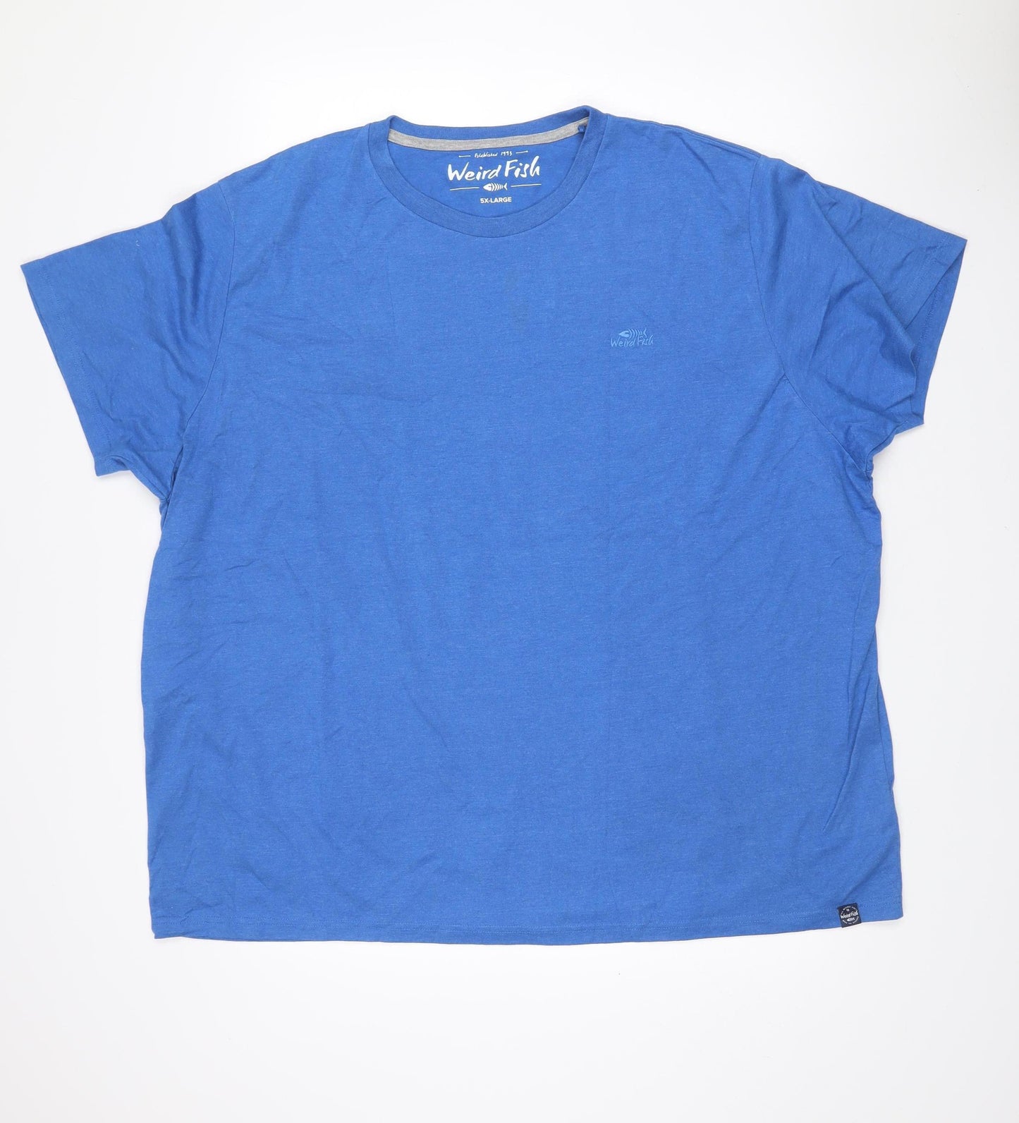 Weird Fish Men’s Blue 5XL Crew Neck Cotton Blend T-Shirt