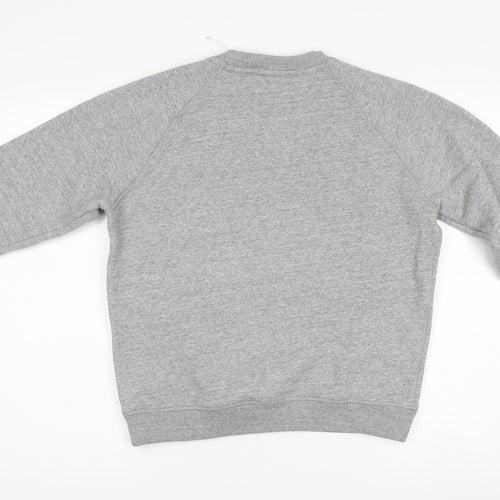 Jack Wills Womens Grey Logo Sweatshirt UK 10 Cotton Blend Pullover