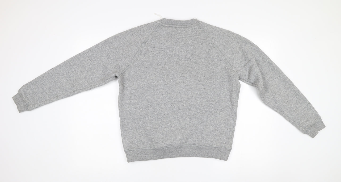 Jack Wills Womens Grey Logo Sweatshirt UK 10 Cotton Blend Pullover