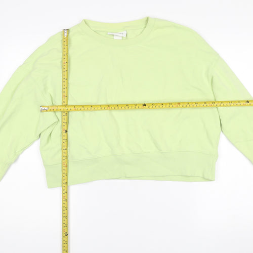 Monki Women’s Green Cotton Pullover Sweatshirt Size 12