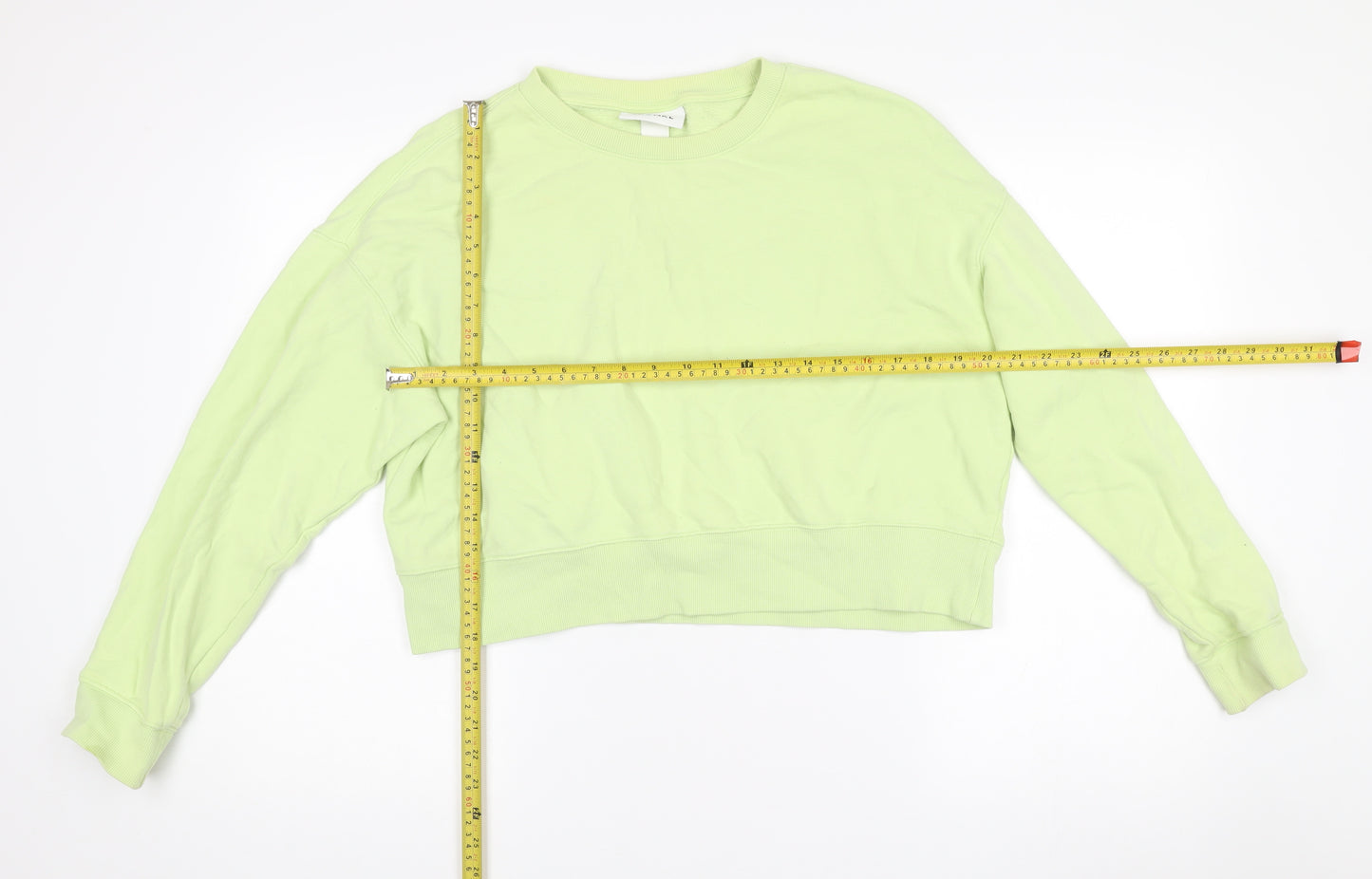 Monki Women’s Green Cotton Pullover Sweatshirt Size 12
