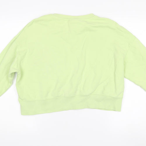 Monki Women’s Green Cotton Pullover Sweatshirt Size 12