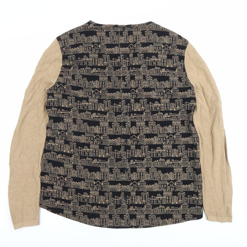 Next Womens Beige Pullover Jumper Size 16 Round Neck Long Sleeve
