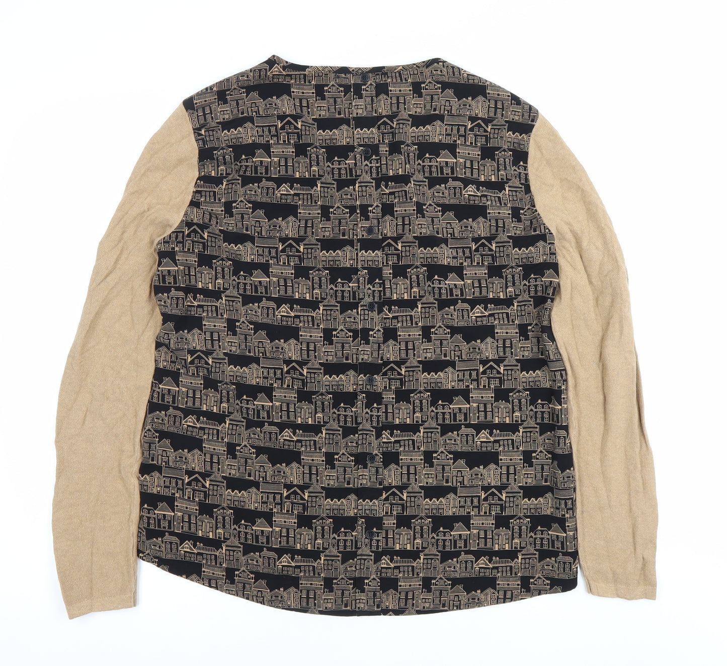 Next Womens Beige Pullover Jumper Size 16 Round Neck Long Sleeve