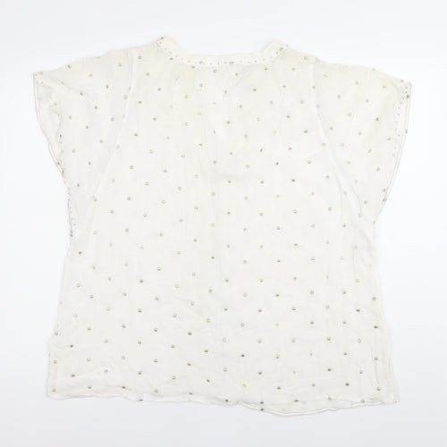 Monsoon Women’s White Embroidered Tunic Blouse Top XL