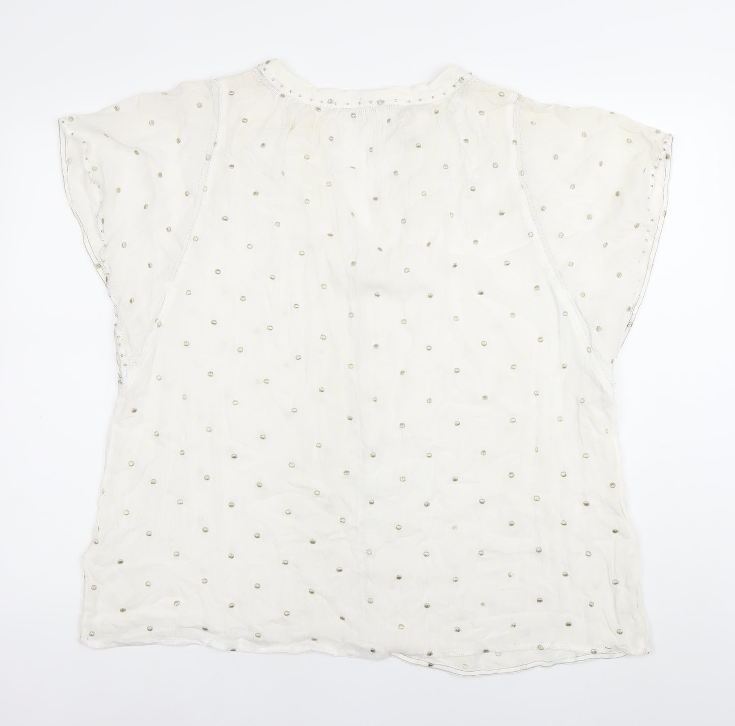 Monsoon Women’s White Embroidered Tunic Blouse Top XL