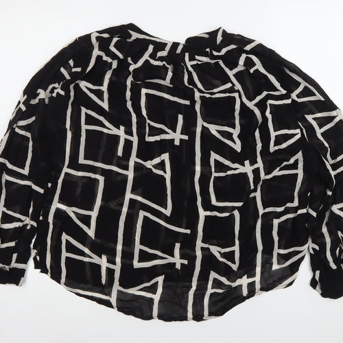 Next Women’s Black White Geometric Tunic Blouse Size 16