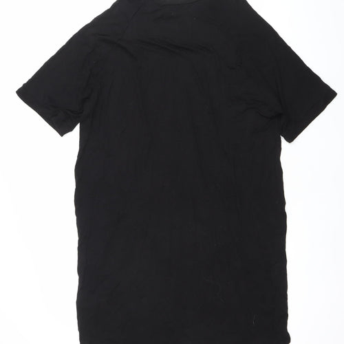Monki Women’s Black Short Sleeve T-Shirt Dress Size S Crew Neck