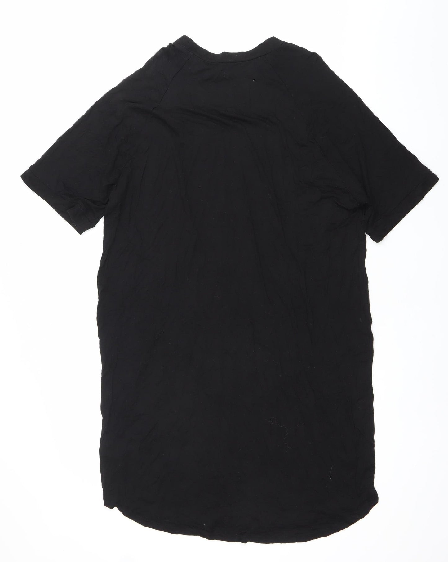 Monki Women’s Black Short Sleeve T-Shirt Dress Size S Crew Neck