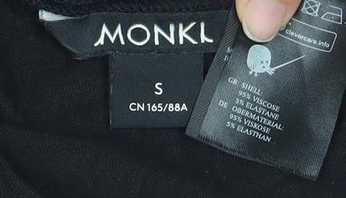 Monki Women’s Black Short Sleeve T-Shirt Dress Size S Crew Neck