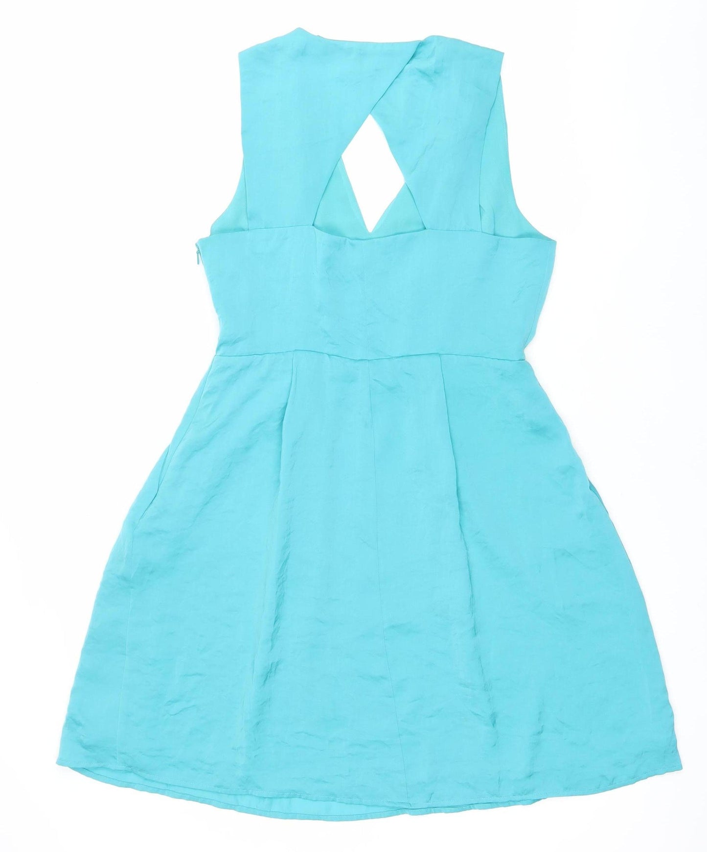 Whistles Women’s Blue Size 12 A-Line Sleeveless Cut Out Dress