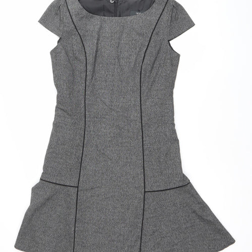 Next Women’s Grey Sheath Work Dress Size 12 Knee Length Stretch