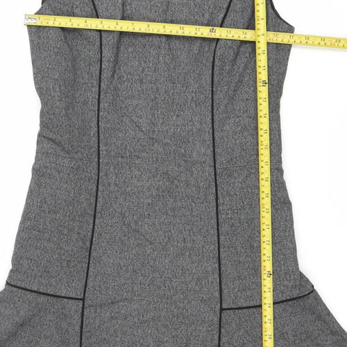 Next Women’s Grey Sheath Work Dress Size 12 Knee Length Stretch