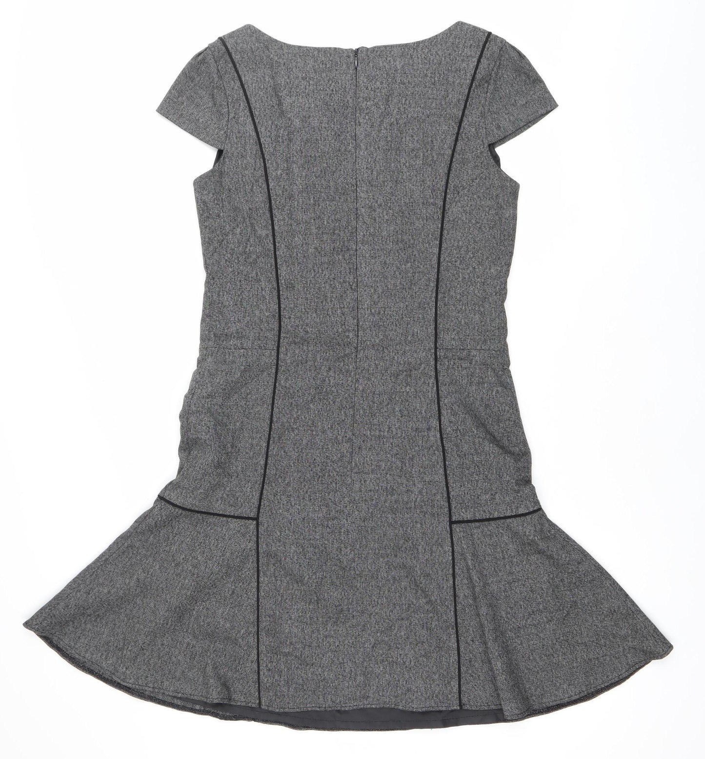 Next Women’s Grey Sheath Work Dress Size 12 Knee Length Stretch