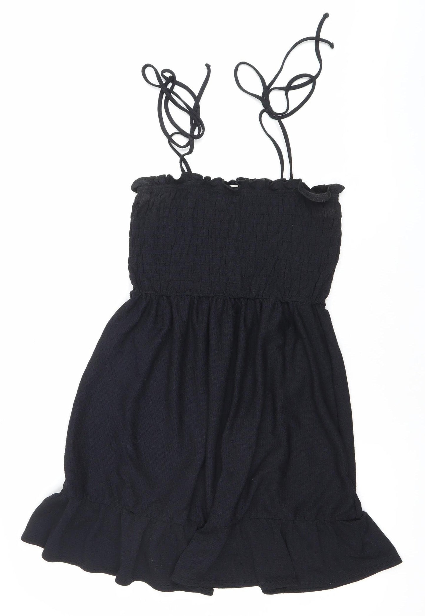 Topshop Womens Black Strapless Mini Dress Size 10 Summer Party
