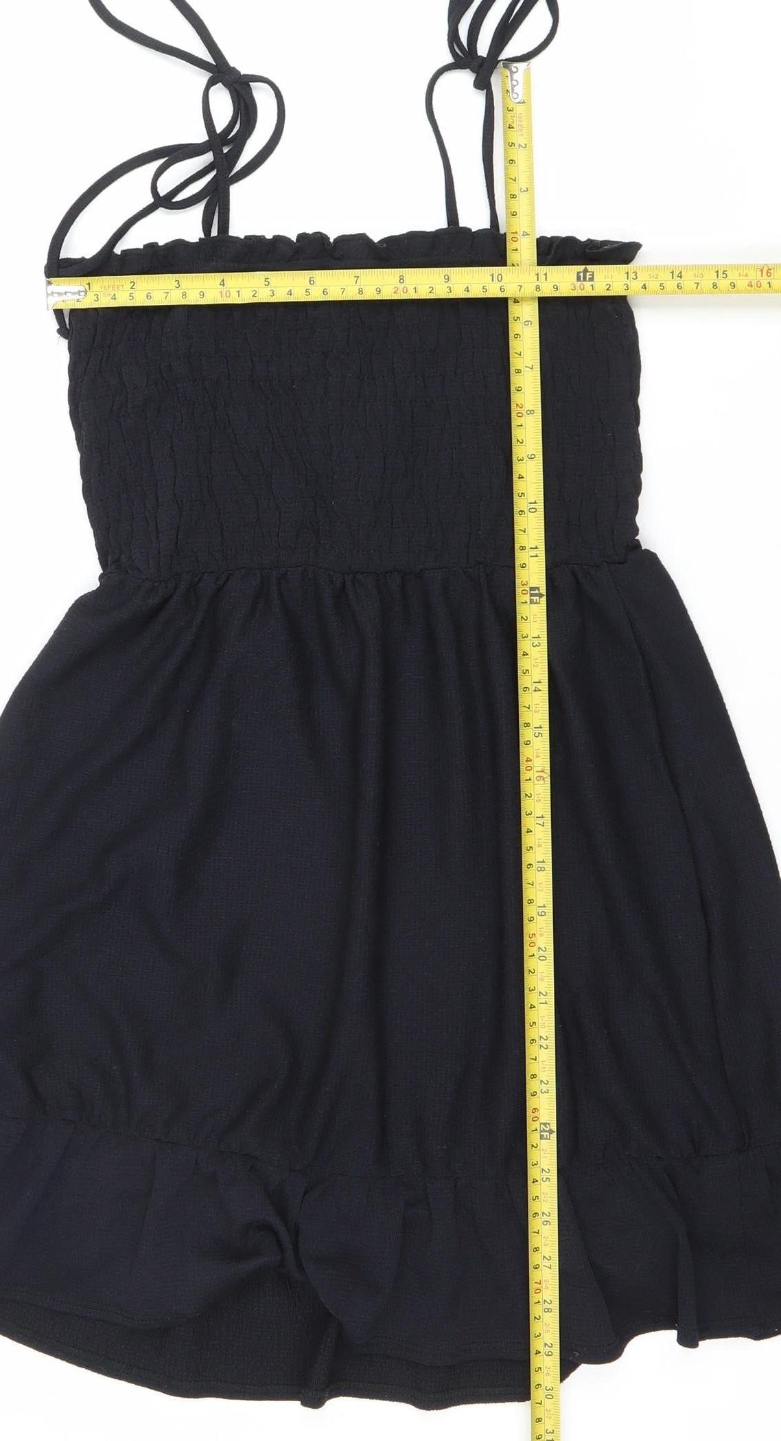 Topshop Womens Black Strapless Mini Dress Size 10 Summer Party