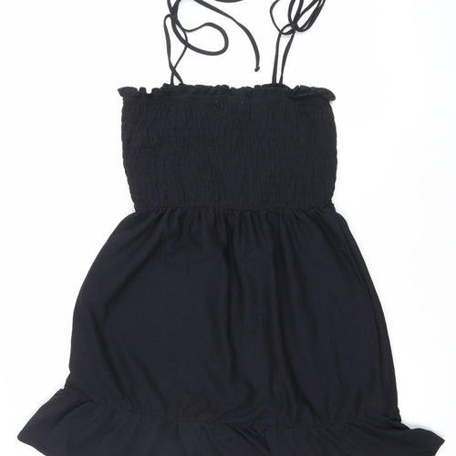 Topshop Womens Black Strapless Mini Dress Size 10 Summer Party