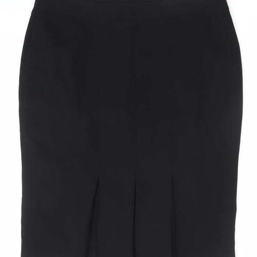 Papaya Womens Black Size 18 Straight Pencil Work Skirt Lined Zip