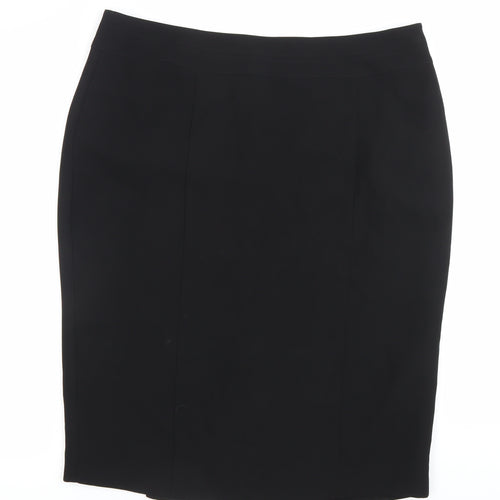 Papaya Womens Black Size 18 Straight Pencil Work Skirt Lined Zip
