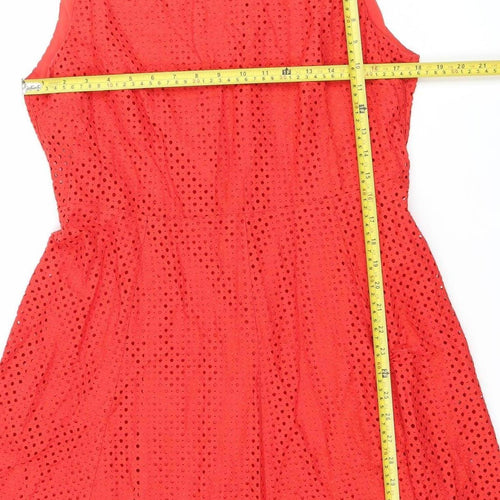 Wallis Women’s Red A-Line Sleeveless Cotton Dress UK 16