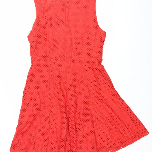 Wallis Women’s Red A-Line Sleeveless Cotton Dress UK 16