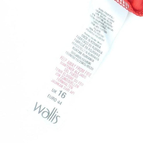 Wallis Women’s Red A-Line Sleeveless Cotton Dress UK 16