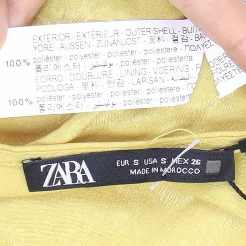 Zara Women’s Yellow Long Slip Dress Size S V-Neck Strappy