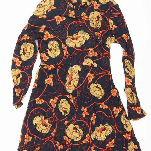 Zara Woman Womens Multicoloured Floral Wrap Mini Dress M