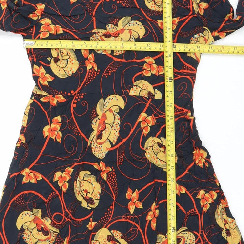 Zara Woman Womens Multicoloured Floral Wrap Mini Dress M