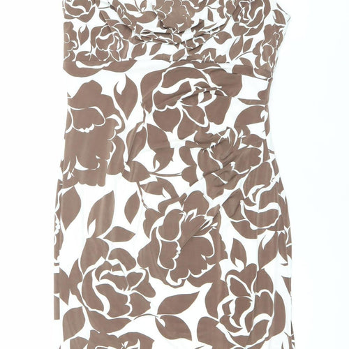 Frock & Frill Women’s Brown White Floral Sheath Dress Size 12