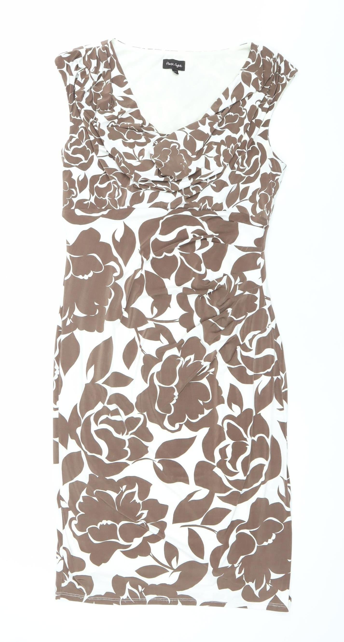 Frock & Frill Women’s Brown White Floral Sheath Dress Size 12