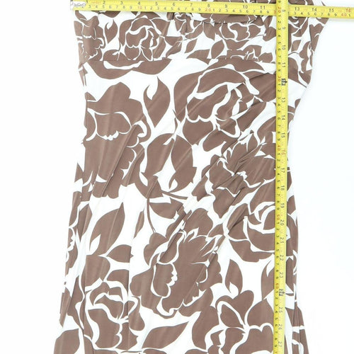 Frock & Frill Women’s Brown White Floral Sheath Dress Size 12
