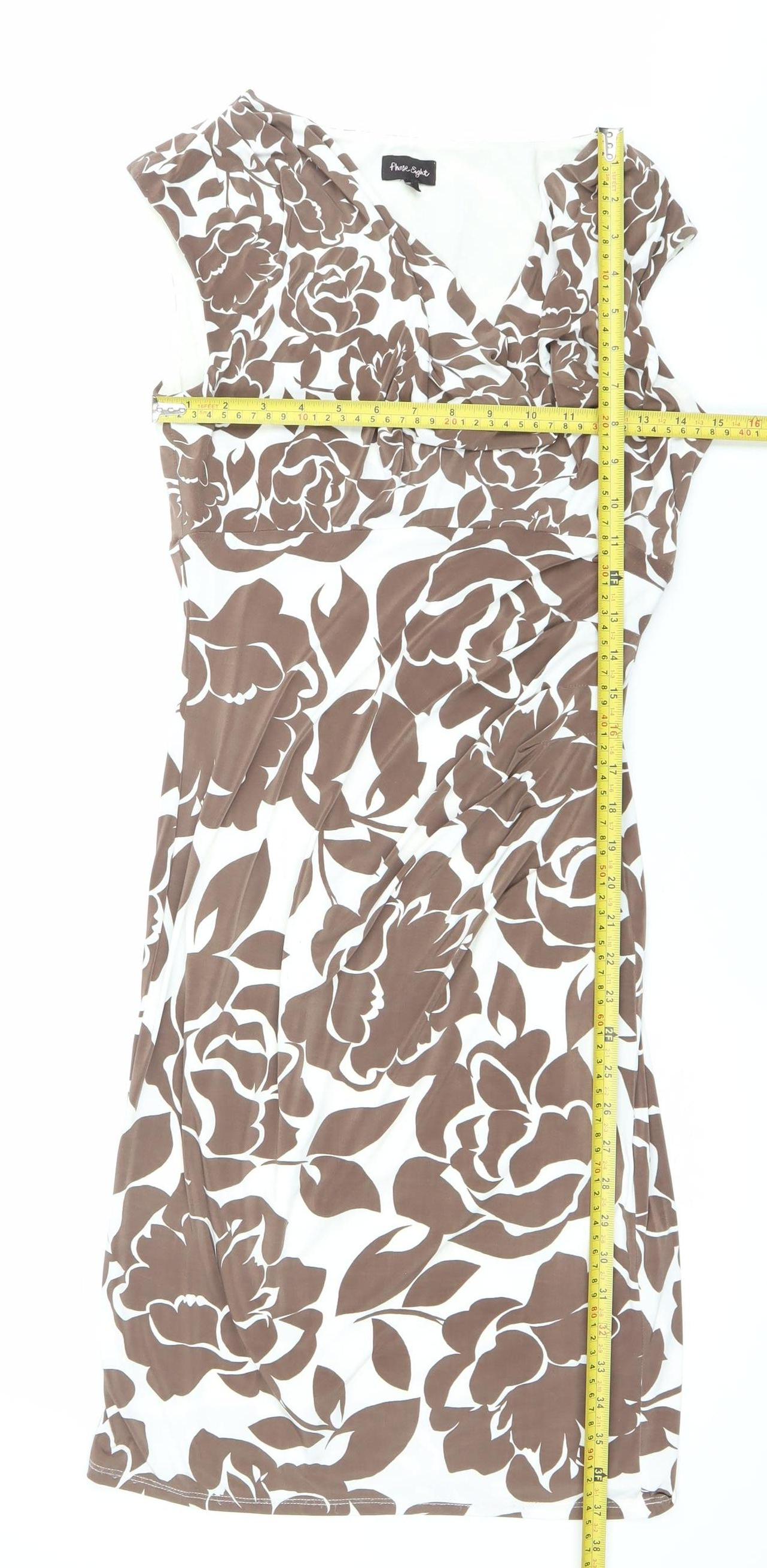 Frock & Frill Women’s Brown White Floral Sheath Dress Size 12