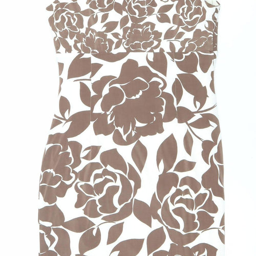 Frock & Frill Women’s Brown White Floral Sheath Dress Size 12