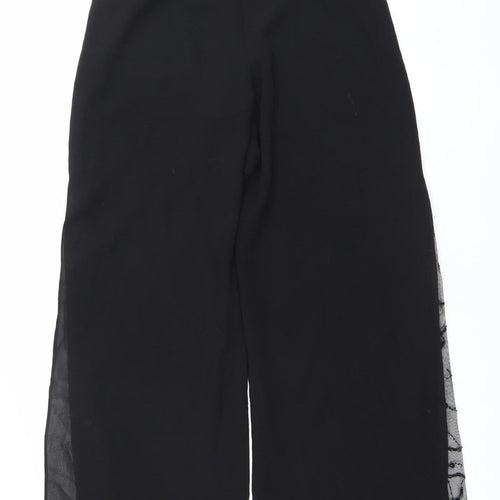 R&M Richards Women Black Size 8 Wide-Leg Beaded Formal Dress Pants