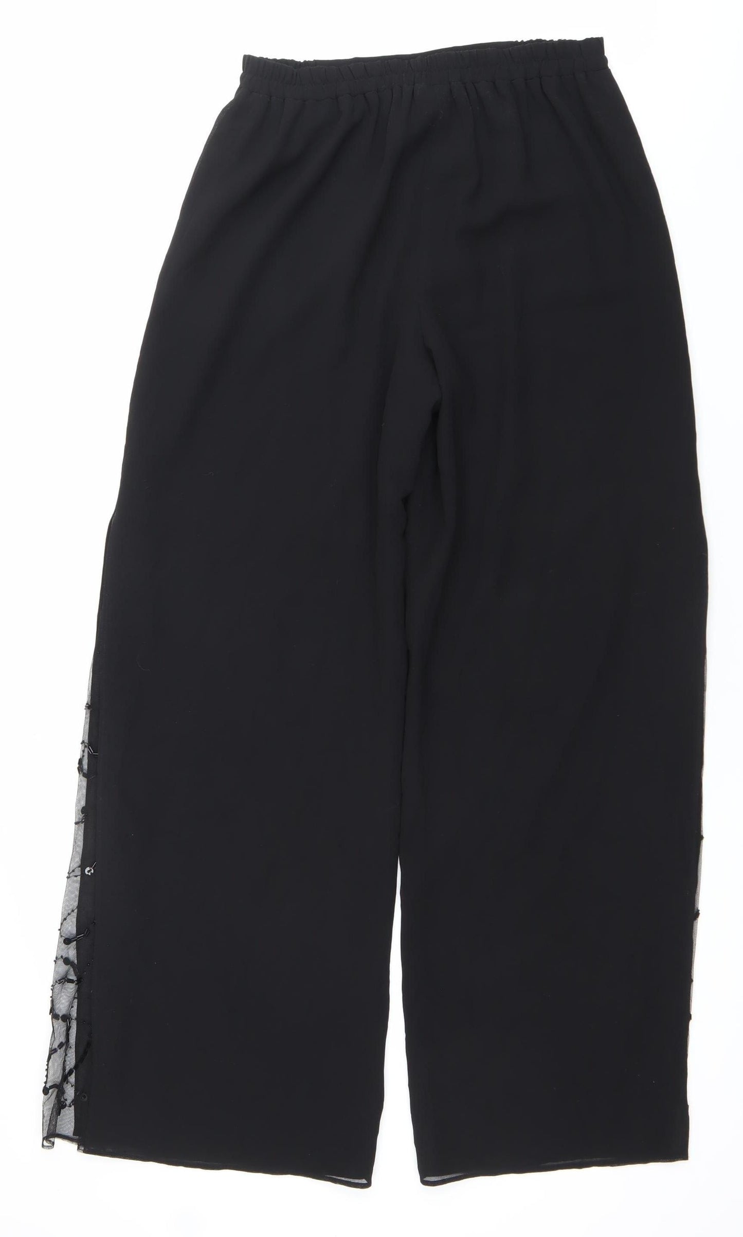 R&M Richards Women Black Size 8 Wide-Leg Beaded Formal Dress Pants