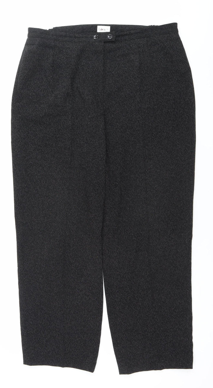 Libra Womens Black Size 18 Straight Leg Trousers