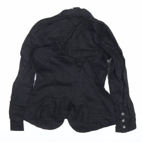Pure Collection Women’s Black Linen Blazer UK 8 Regular Fit