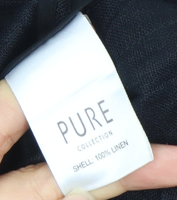Pure Collection Women’s Black Linen Blazer UK 8 Regular Fit