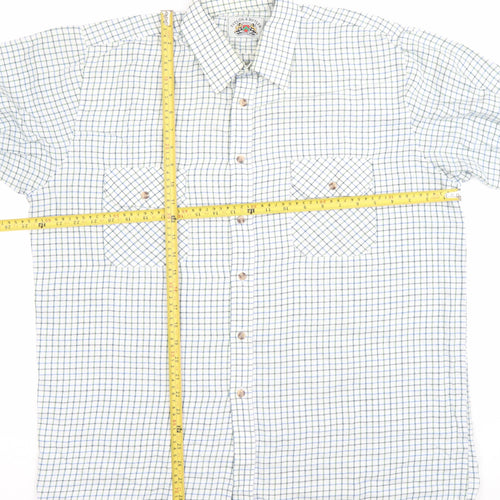 Taylor & Butler Men’s White Check Long Sleeve Button-Up Shirt L