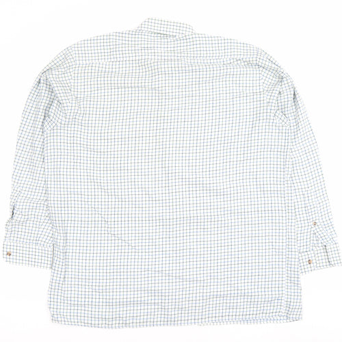 Taylor & Butler Men’s White Check Long Sleeve Button-Up Shirt L