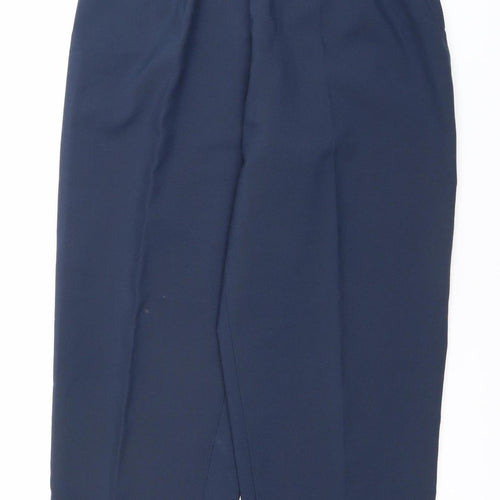 Address Womens Blue Size 12 Pleated High Rise Straight Trousers