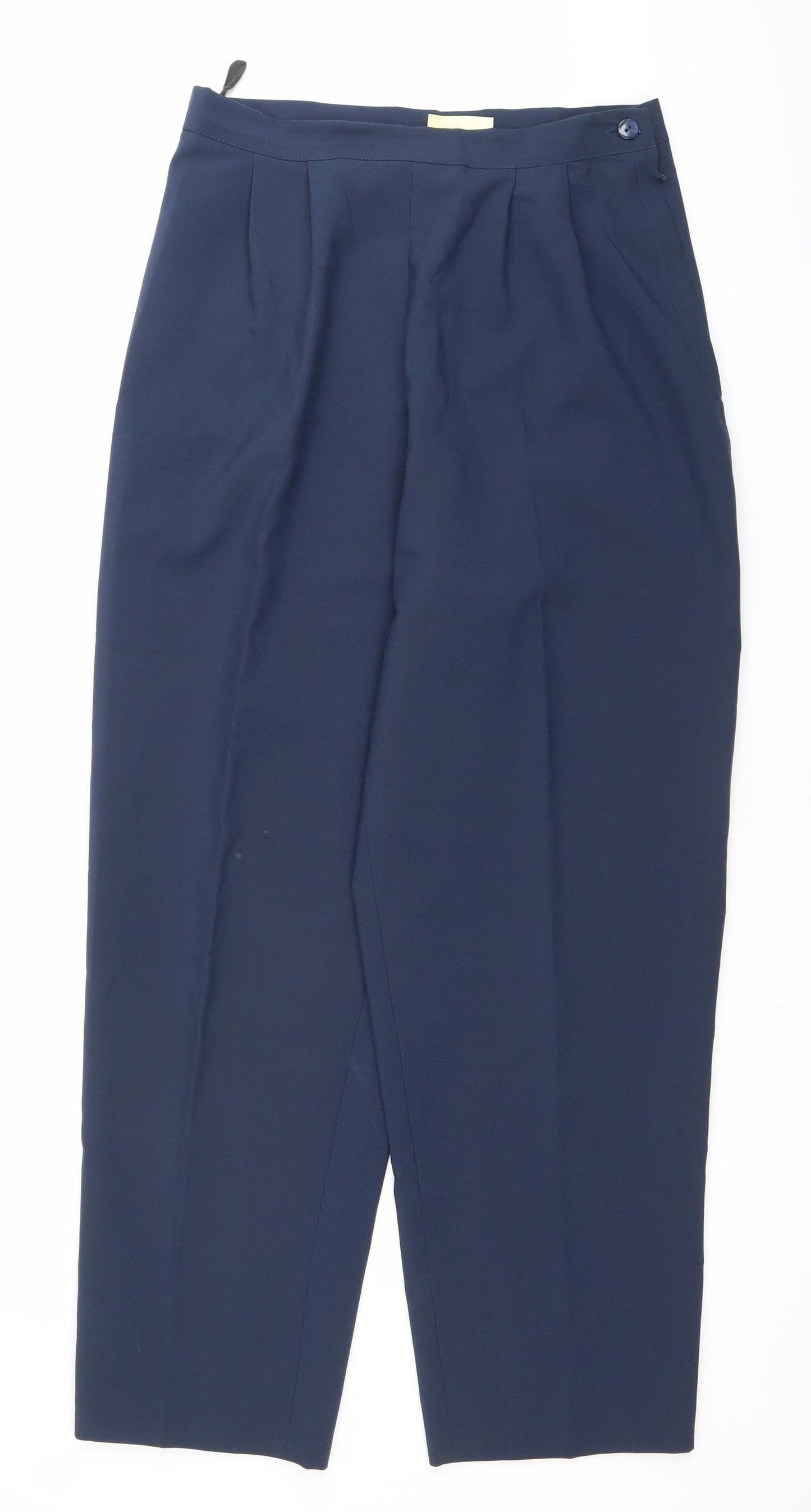 Address Womens Blue Size 12 Pleated High Rise Straight Trousers