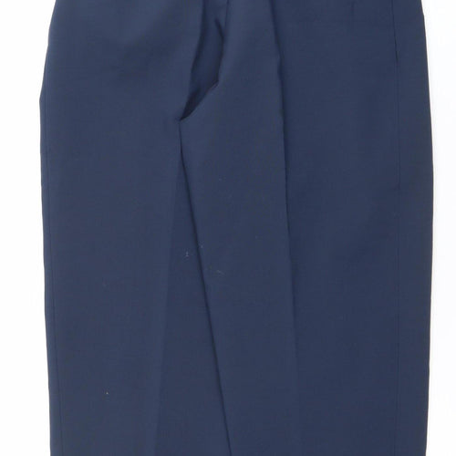 Address Womens Blue Size 12 Pleated High Rise Straight Trousers