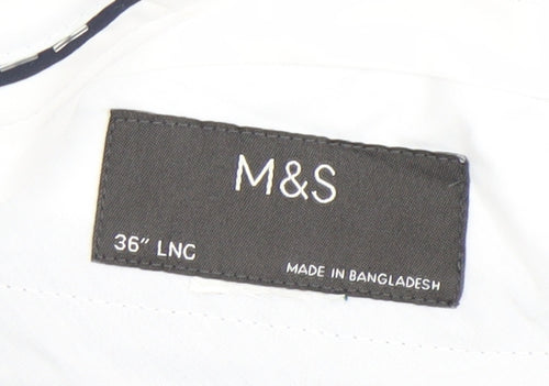 Marks and Spencer Men’s Grey 36W 36L Regular Fit Dress Pants