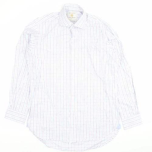 Brook Taverner Men’s Multicoloured Check Cotton Dress Shirt 15.5 Long Sleeve