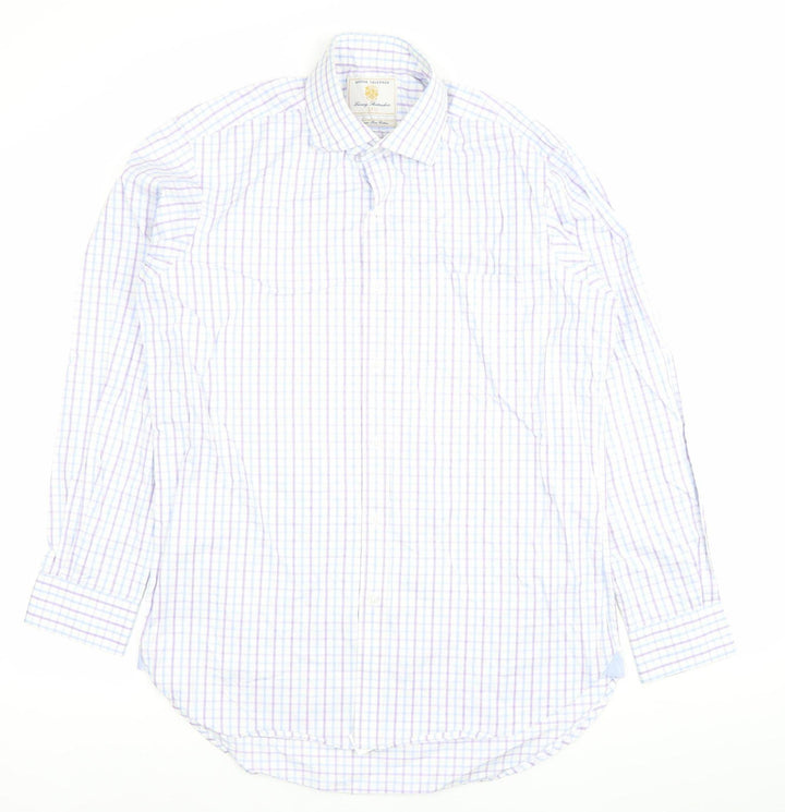 Brook Taverner Men’s Multicoloured Check Cotton Dress Shirt 15.5 Long Sleeve