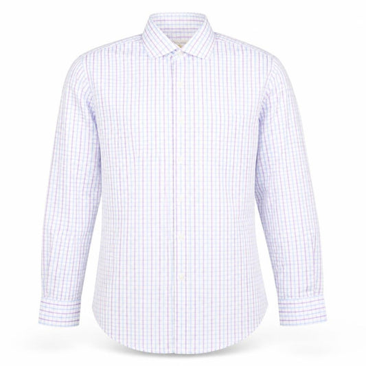 Brook Taverner Men’s Multicoloured Check Cotton Dress Shirt 15.5 Long Sleeve