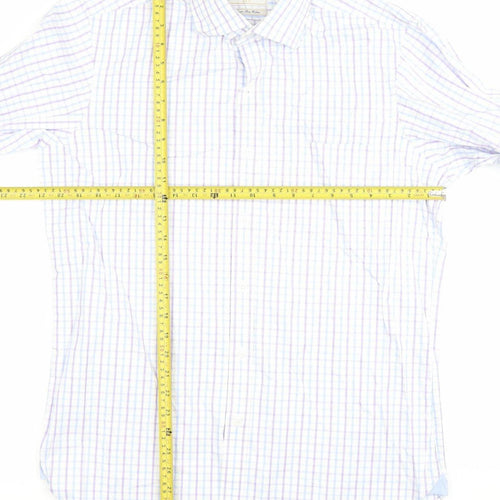 Brook Taverner Men’s Multicoloured Check Cotton Dress Shirt 15.5 Long Sleeve