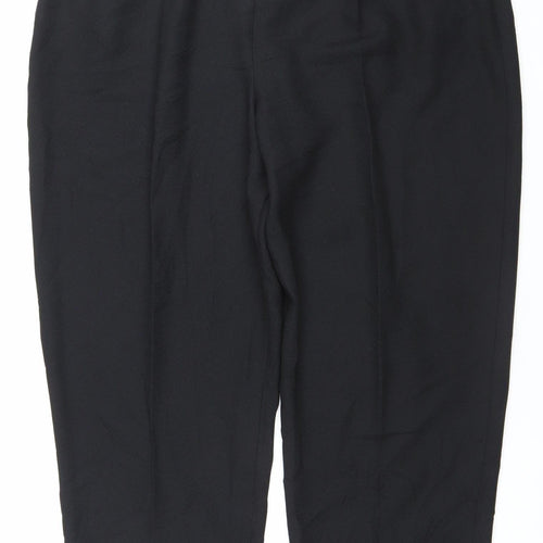 Bon Marche Womens Black Size 18 Pleated Straight Trousers